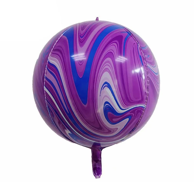 10 шт 22 дюймов мраморная текстура фольги шары 4D круглые гелиевые шары для свадьбы и дня рождения вечерние украшения дети взрослые балоны детские игрушки - Цвет: Фиолетовый