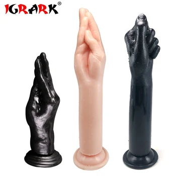 Super Huge Simulation Fist Dildo Hand Touch G-spot Anal Plug Vaginal Masturbation TPE Suction Cup Sex Toys for Unisex Couple Gay 1