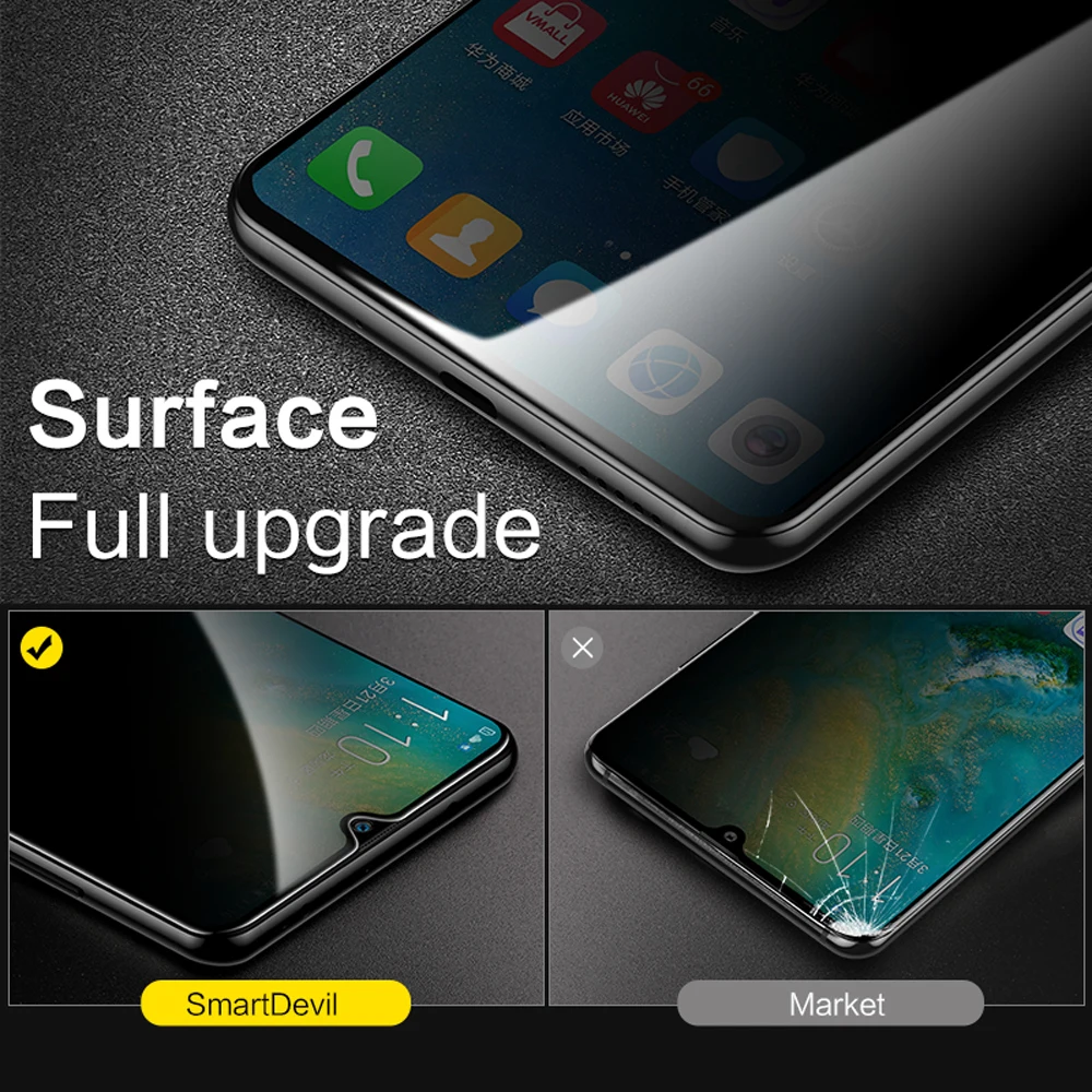 SmartDevil 3D закаленное стекло для huawei mate 20 pro защита экрана анти-Конфиденциальность полное покрытие конфиденциальность взрывозащищенный защитный