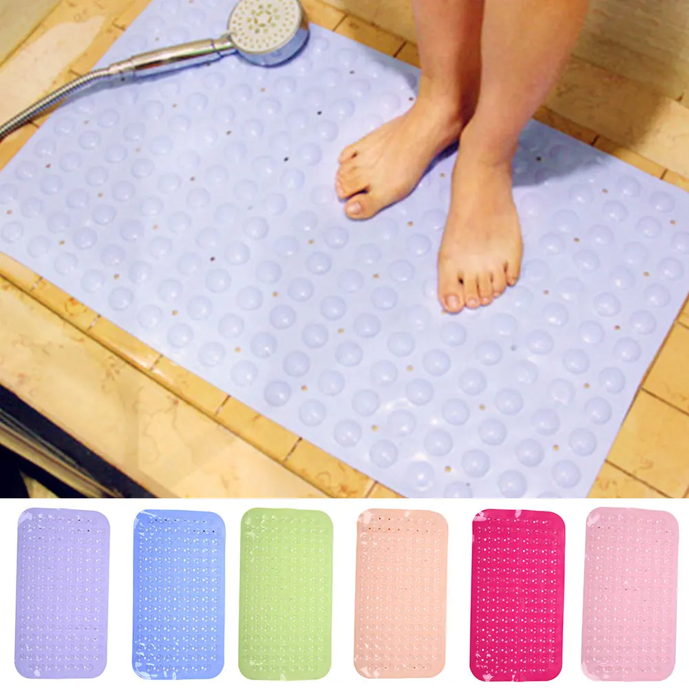 Mat Bathroom Shower Rug Rubber BUBBLE Extra Long 6 Colors Cups Water Absorbent Anti Non Slip Safety Suction
