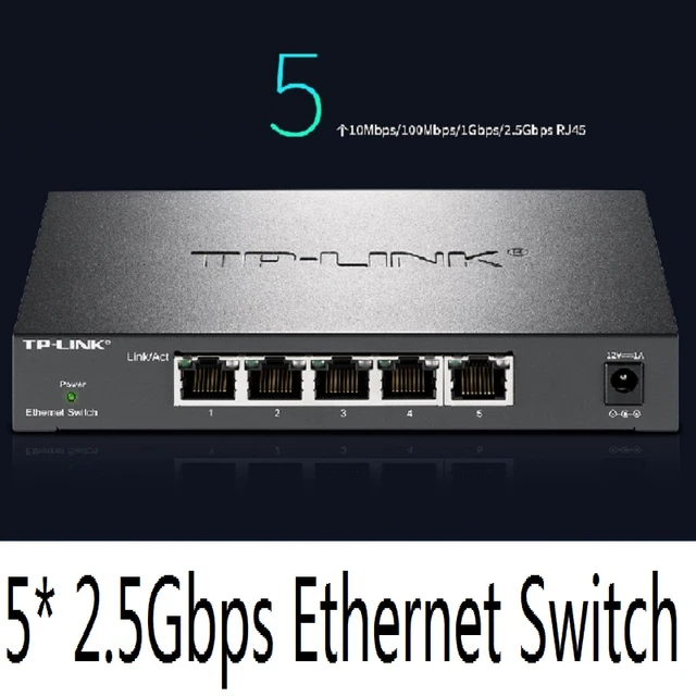 Plug&Play 8* 2500Mbps RJ45 Ports Desktop Ethernet Switch 2.5 Gigabit  Ethernet Network Switch IEEE 802.3bz/3ab/3x 16K MAC address Color: With US  Converter