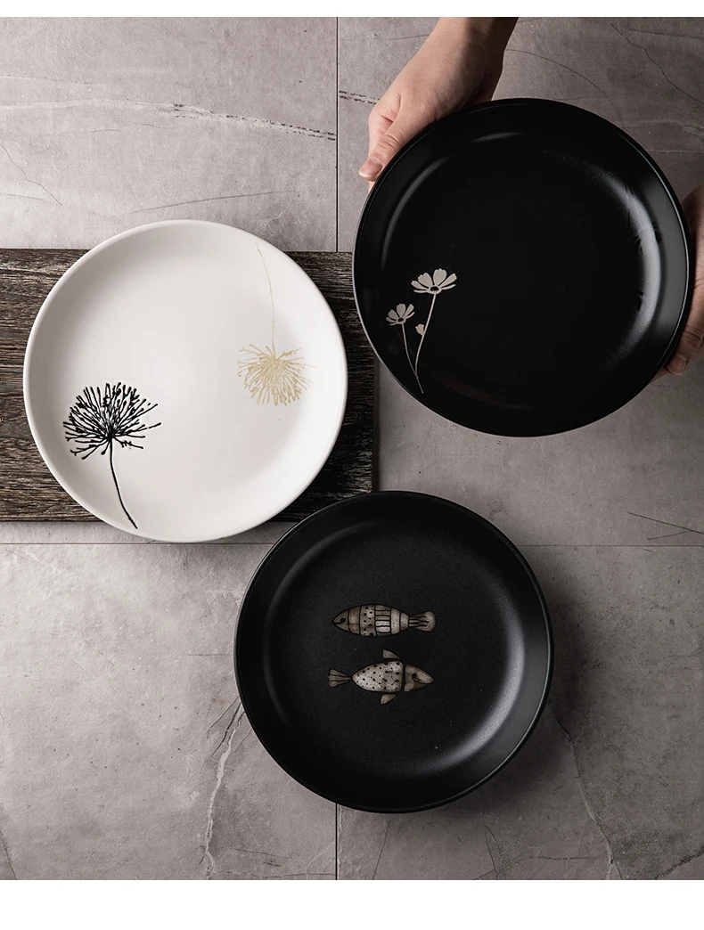 Креативные японские керамические тарелки домашние блюда и тарелки наборы маленькая свежая десертная посуда, обеденные тарелки