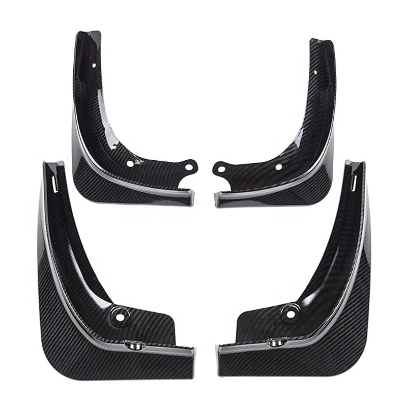 

4PCS Splash Guards Mudflap Fender For Tesla Model 3 4 Black Carbon Fiber Material Fender Car Accessories For Tesla Model 3
