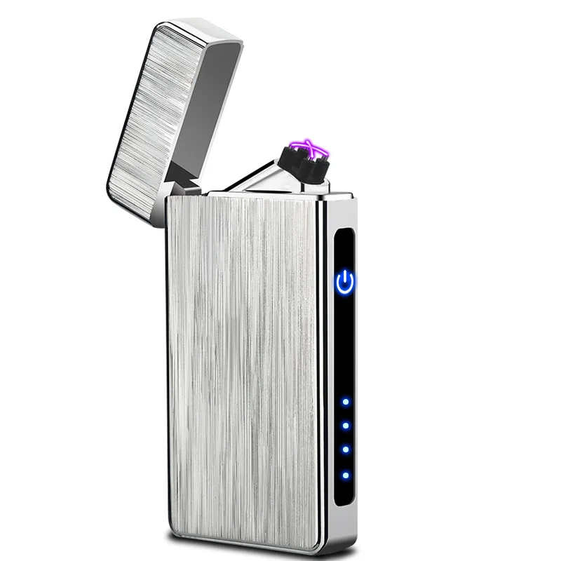 Мощность Дисплей электрическая зажигалка с подключением к USB ветрозащитный отпечаток пальца дуговая сигаретная Зажигалка электронная плазменная импульсного легче гаджеты для Для мужчин