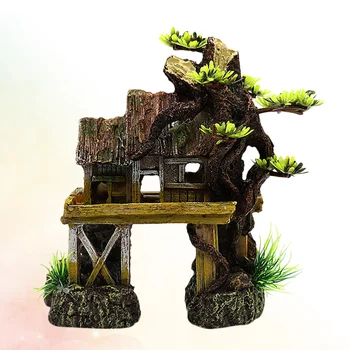 

1pc Fish Tank Landscaping Tree Hole Shelter Aquarium Decoration Aquarium Gadgets Resin Craft Creative Aquarium Ornament