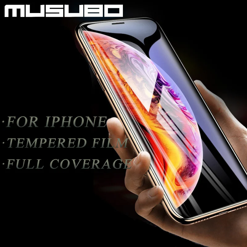 

Musubo For iPhone 11 Tempered Glass 11 Pro Max Screen Protector Full Coverage For iPhone Xs Max XR 8 Plus 7 Plus Protective Film