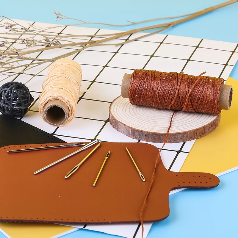 Description Picture 3 of itemIMZAY Leather Sewing Kit With Waxed Thread Large Eye Leather Sewing Stitching Needles Tape Measure Leathercraft Sewing Tools Set