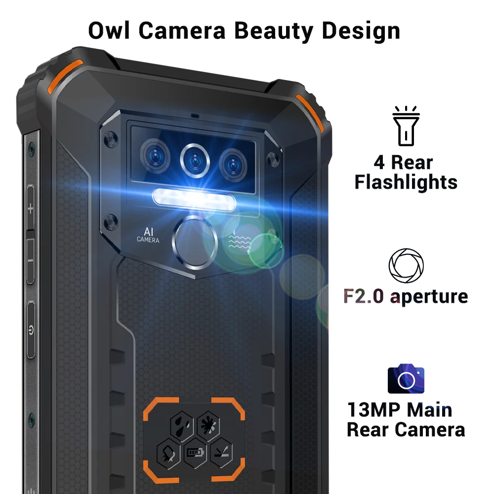 OUKITEL WP5 Pro IP68 Waterproof Smartphone 8000mAh Android 10 Triple Camera Face/Fingerprint ID 5.5 inches 4GB 64GB Mobile Phone