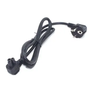 

European EU 2 Prong Plug to C5 90 Degree/Angle Cloverleaf Lead Power Cable Lead Cord PC Monitor About 1.5m