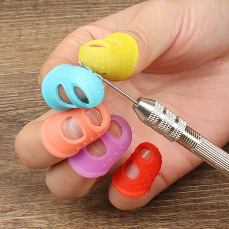 5 Pcs/Set Finger Thimbles Sleeve Antiscald Silicone Gloves Playing