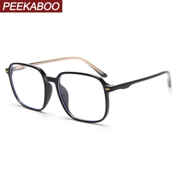 

Peekaboo transparent retro glasses optical women black square eyeglasses for men tr90 acetate korean style eyewear green