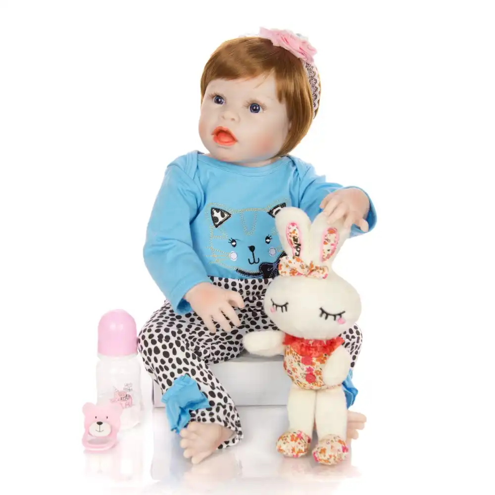22 Unico Desenho Da Mao Boneca De Vinil Silicone Boca Aberta Bebe Menina Boneca Reborn Simulacao Educacao Brinquedo Da Menina Do Menino A Prova D Agua Presente Aliexpress