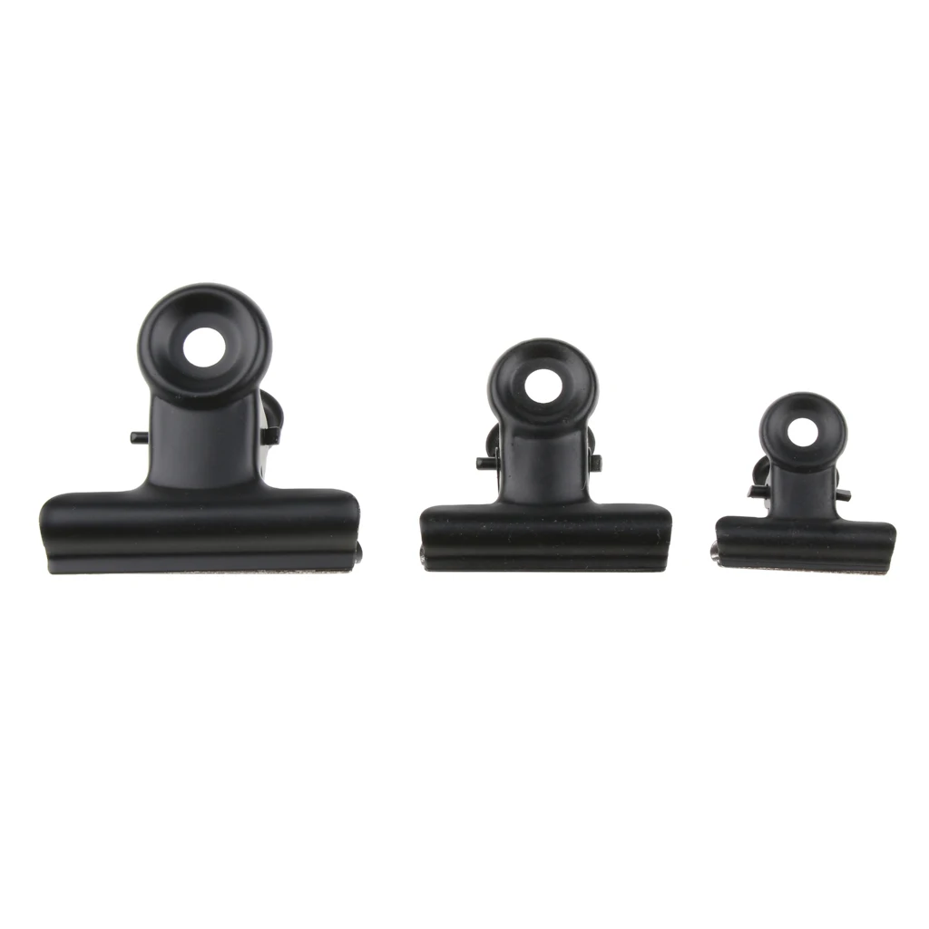 20 Pack Black Bulldog Clips Metal Hinge Clip File Clamps for Paper, Crafts, Food Bags, Drawings, Photos, 22mm