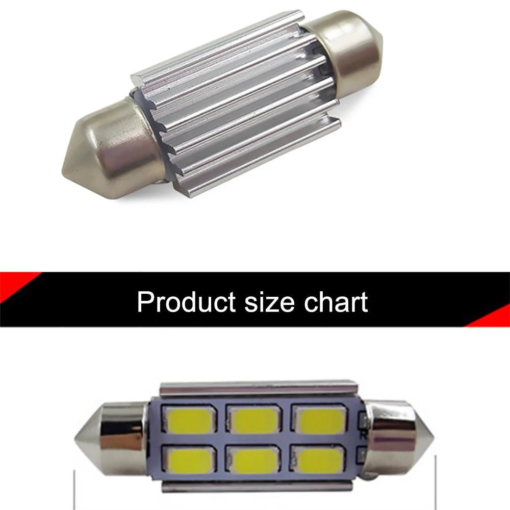 Белый 5630 чип 6 светодиодный 5630-6sm 31 мм 36 мм 39 мм Автомобильный светодиодный светильник Автомобильная внутренняя лампа для чтения двухконцевый декодирующий светильник