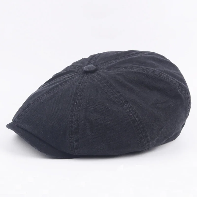 Весенне-летний берет, мужская и женская кепка, восьмиугольная кепка s для женщин и мужчин, английский стиль, Ретро Кепка, плоская кепка boina, 57-60 см - Цвет: BK