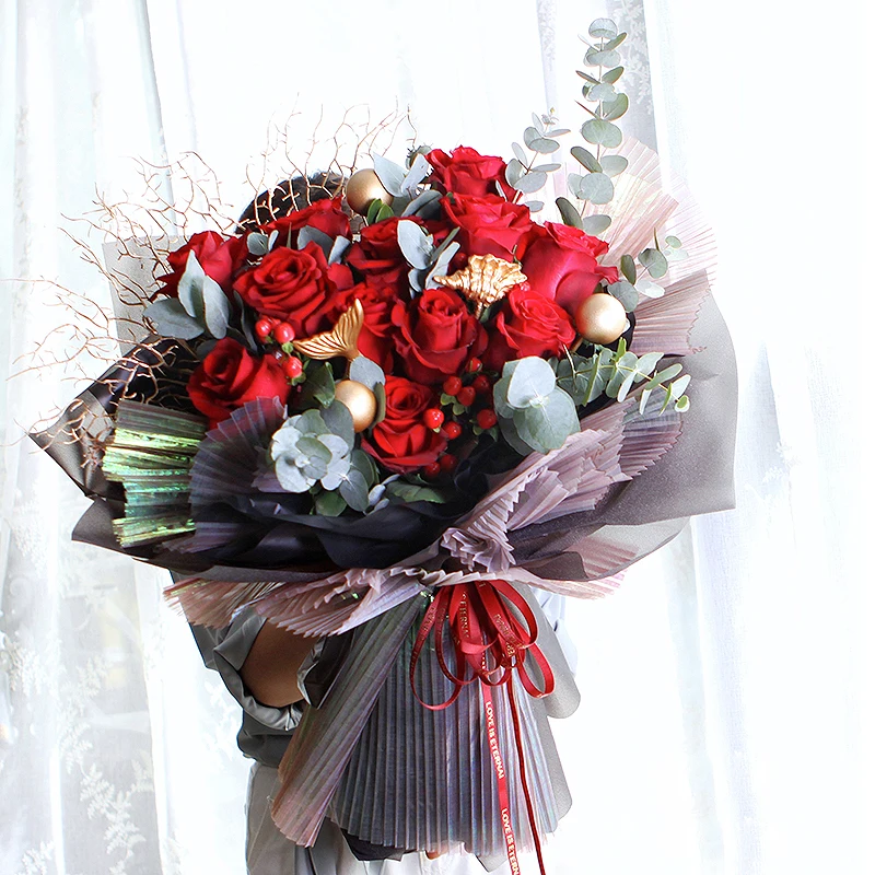 Корейский DIY оберточная сетка для цветов Витая цветы связка упаковка сетки букет флорист поставки оболочки сетки Свадебные украшения