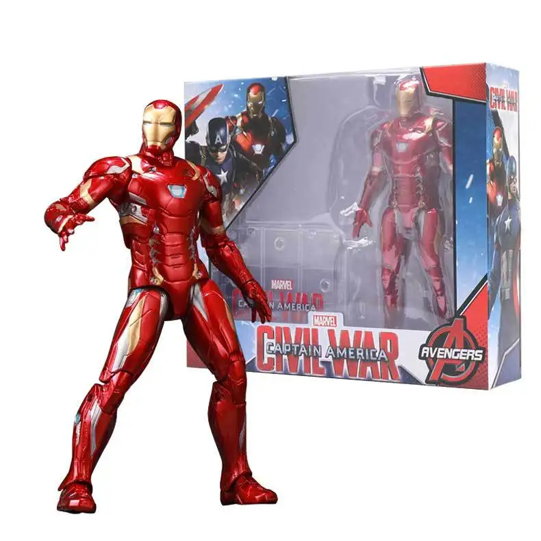 RIon Man in Box 18 см Железный Человек-паук, Железный человек, Тор, фигурка, Капитан Америка, зимний солдат, человек-муравей, сокол, война бесконечности, фигурка, модель игрушки - Цвет: RIon Man in Box