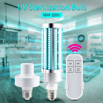 

LED 60W E27 Portable Sterilizer UVC Light Germicidal UV Lamp Home Handheld Disinfection Corn Shape Light Bulb 110V/220V