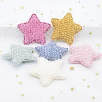 

12pcs/lot 48mm Soft Corn Kernels Plush Star Applique for Clothing Hat Sewing Supplies Patches DIY Headwear Hair Clips Decor L52