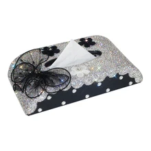 Чехол для хранения бумажных полотенец для женщин и девочек, роскошный чехол с кристаллами и стразами