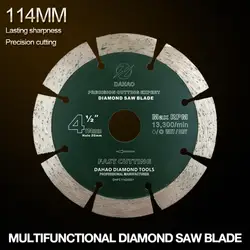 114mm Split Tooth Segmented Shape Diamond Saw Blade Volcanic Rock Cutting Blade Support Wet Dry Cutting for Masonry / Brick