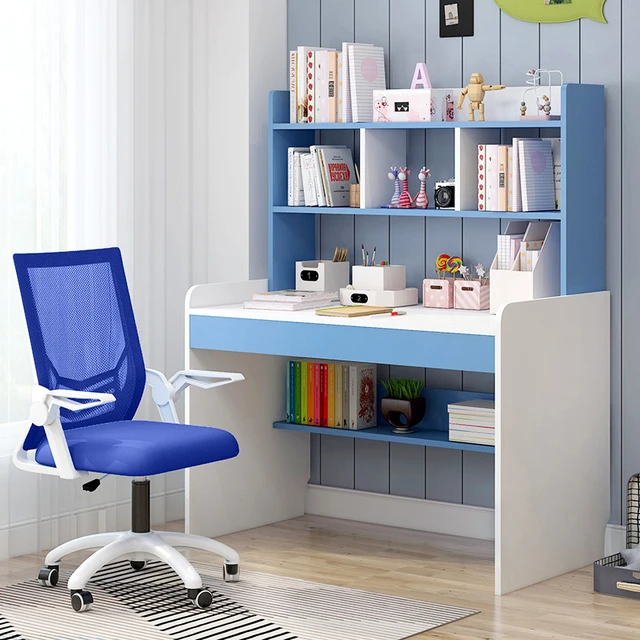 Children's Study Desk Home Desk Bookshelf Integrated Combination Student  Simple Writing Desk Bedroom Computer Desktop Desk