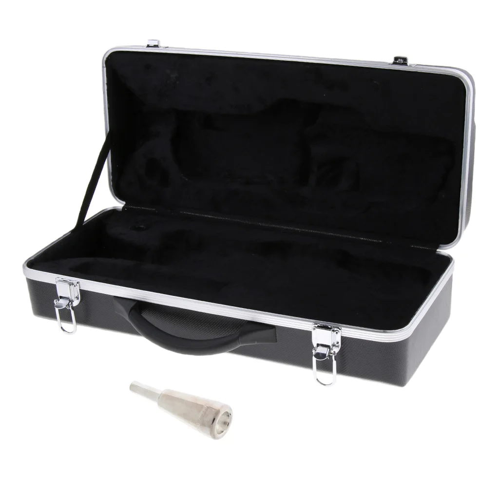 Shockproof Bb Trumpet Case Padded Bag & Silver Plated Trumpet Mouthpiece