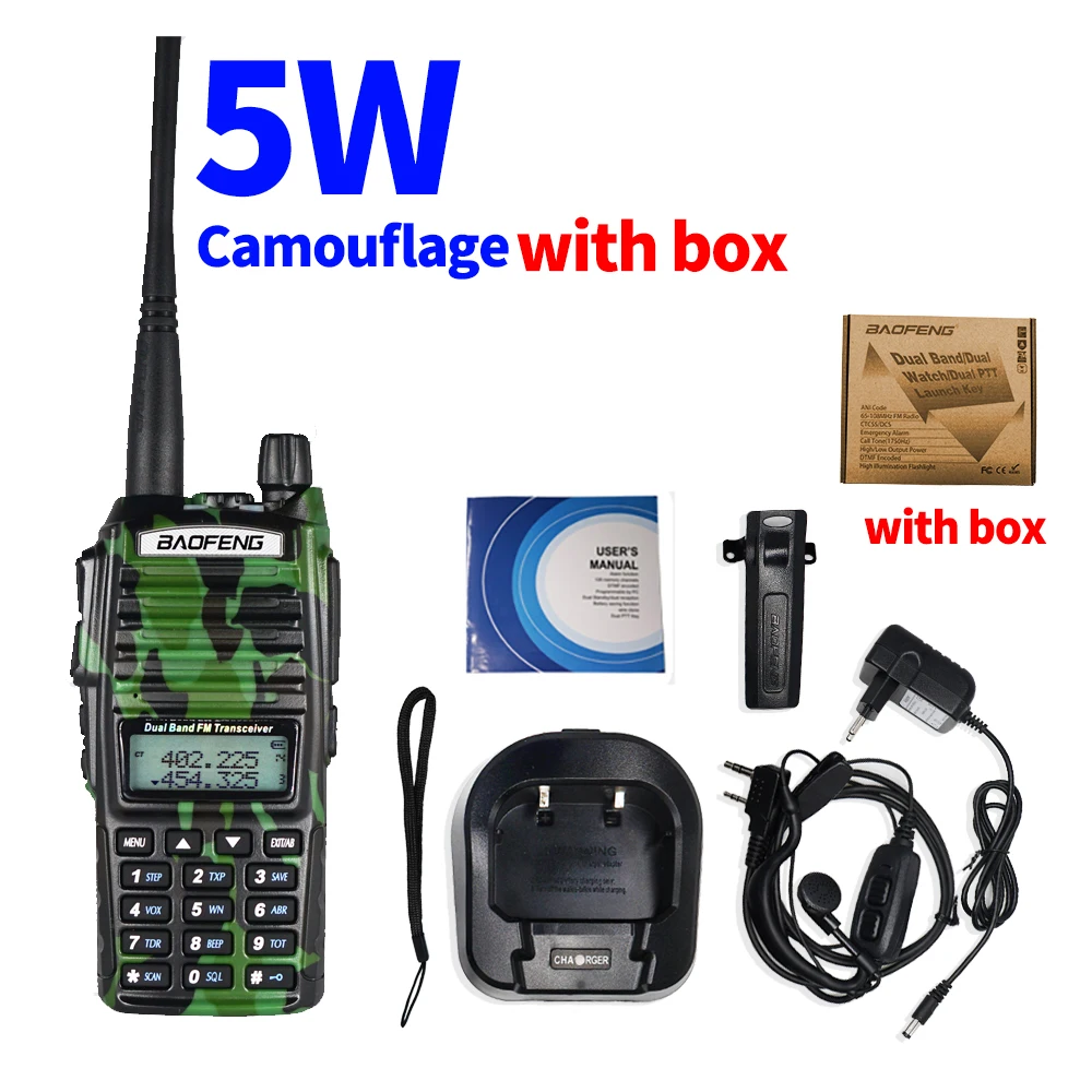 High Power 8W Baofeng UV-82 Walkie Talkie UV82 Dual Band VHF/UHF FM Transceiver 10KM Long Range Hunting Two Way Ham CB Radio long range walkie talkies 1000 miles Walkie Talkie