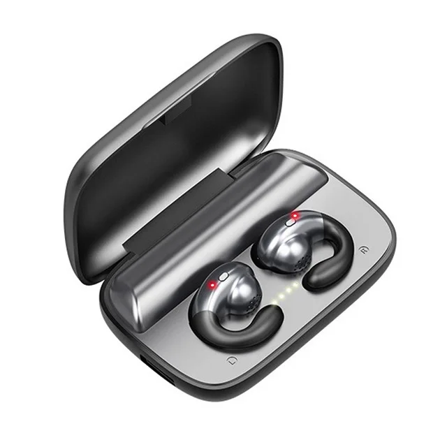 Наушники Bluetooth с костной проводимостью 5,0, беспроводные наушники Blutooth, TWS, гарнитура, спортивные наушники для IPhone - Цвет: Black