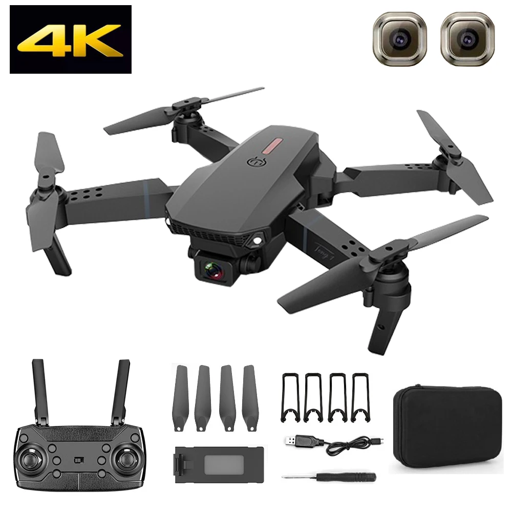 

Professional Drone with Dual Camera HD 4K/1080P/720P WIFI FPV Wide Angle FoldableRC Drone Altitude Hold Quadcopter Selfie Drone