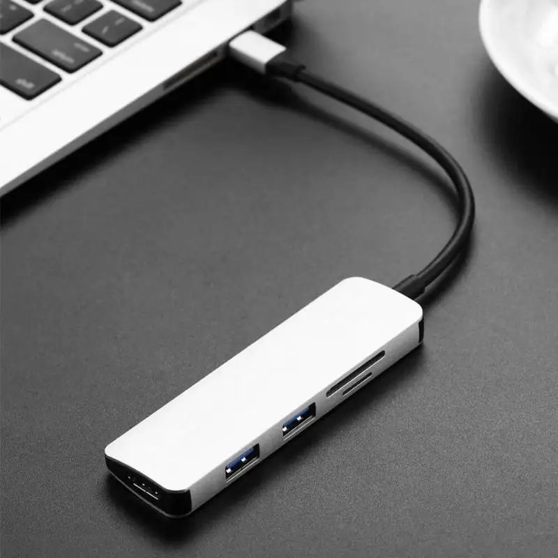 ALLOYSEED 5 в 1 USB-C концентратор тип C к USB 3,0 HDMI SD TF карта памяти адаптер док-станция для MacBook Pro type-C сплиттер