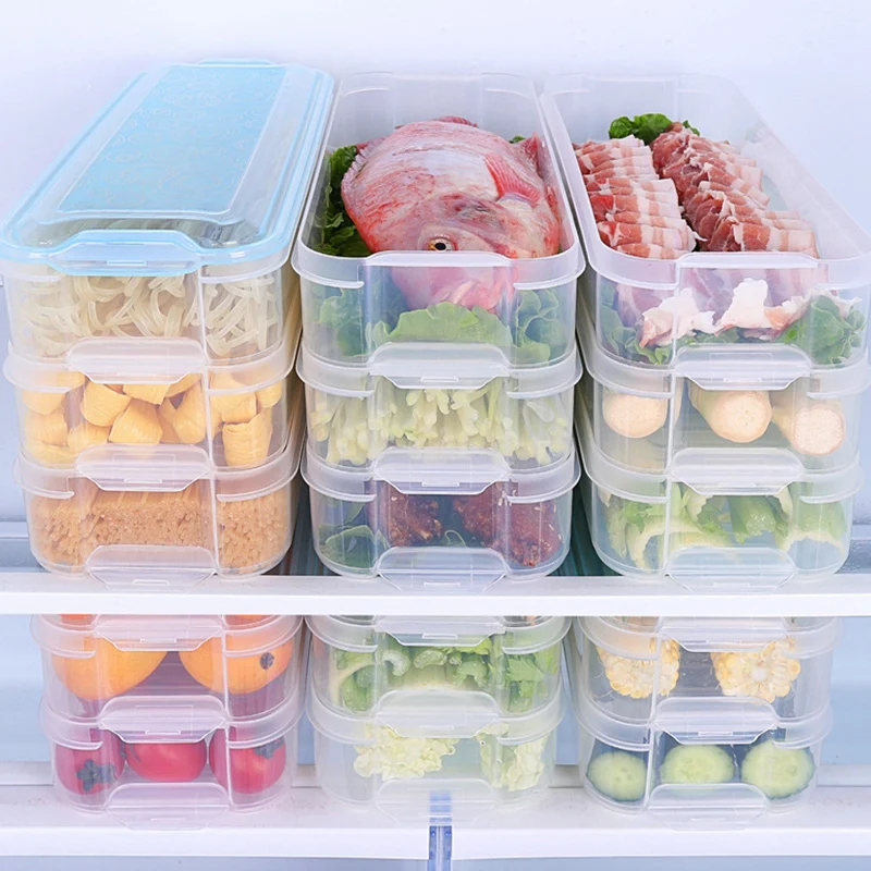 

Plastic Storage Bins Refrigerator Storage Box Food Storage Containers With Lid For Kitchen Fridge Cabinet Freezer Desk Organizer