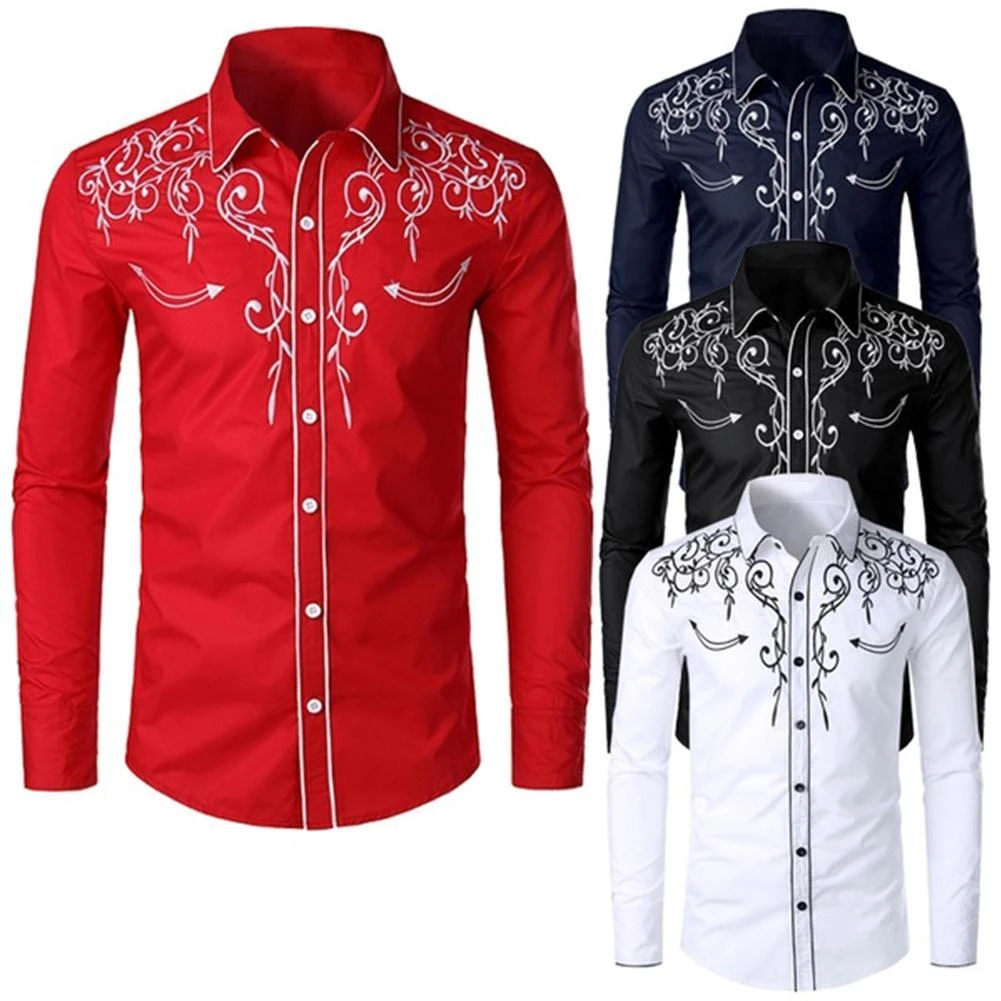 black short sleeve button up Men Solid Color Embroidered Turn Down Collar Long Sleeve Fashion Casual Slim Shirt Male Brand Clothes Top best short sleeve button down shirts