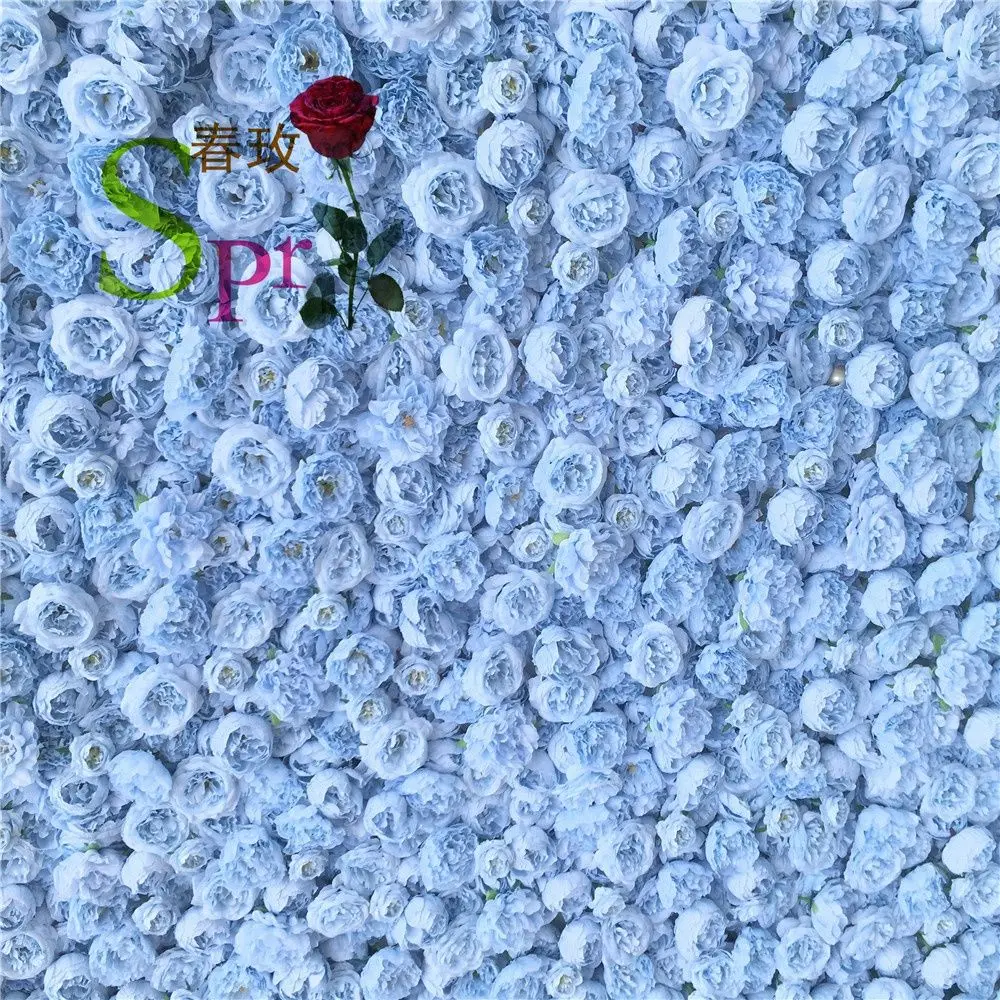 

SPR latest artifcial silk dense pink flower wall pale pinkish purple flower wall wedding decoration all events flower