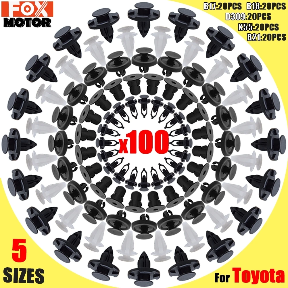 100X для Toyota Corolla RAV4 Camry зажимы отделки автомобиля нажимные штифты заклепки 5