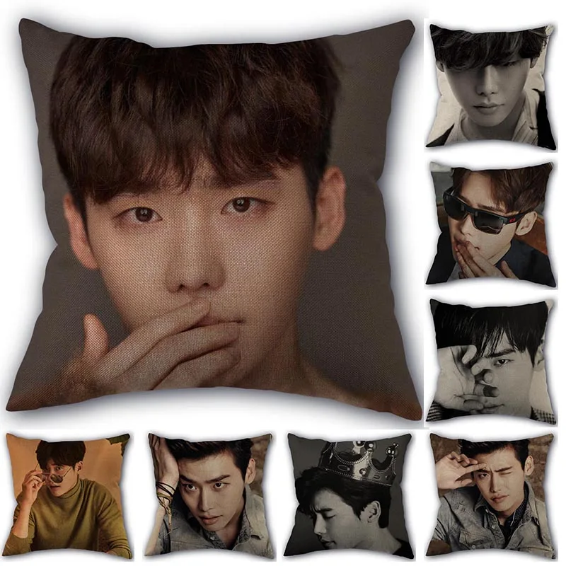 

Custom Kpop Lee Jong Suk Pillowcase Cotton Linen Fabric Home Textile Square Pillowcase 45X45cm Wedding Decorative Pillow Cover