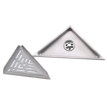 

Stainless Steel Triangle Invisible Floor Drain Shower Room Bathroom Balcony Bathroom Dual-Use Deodorant Floor Drain