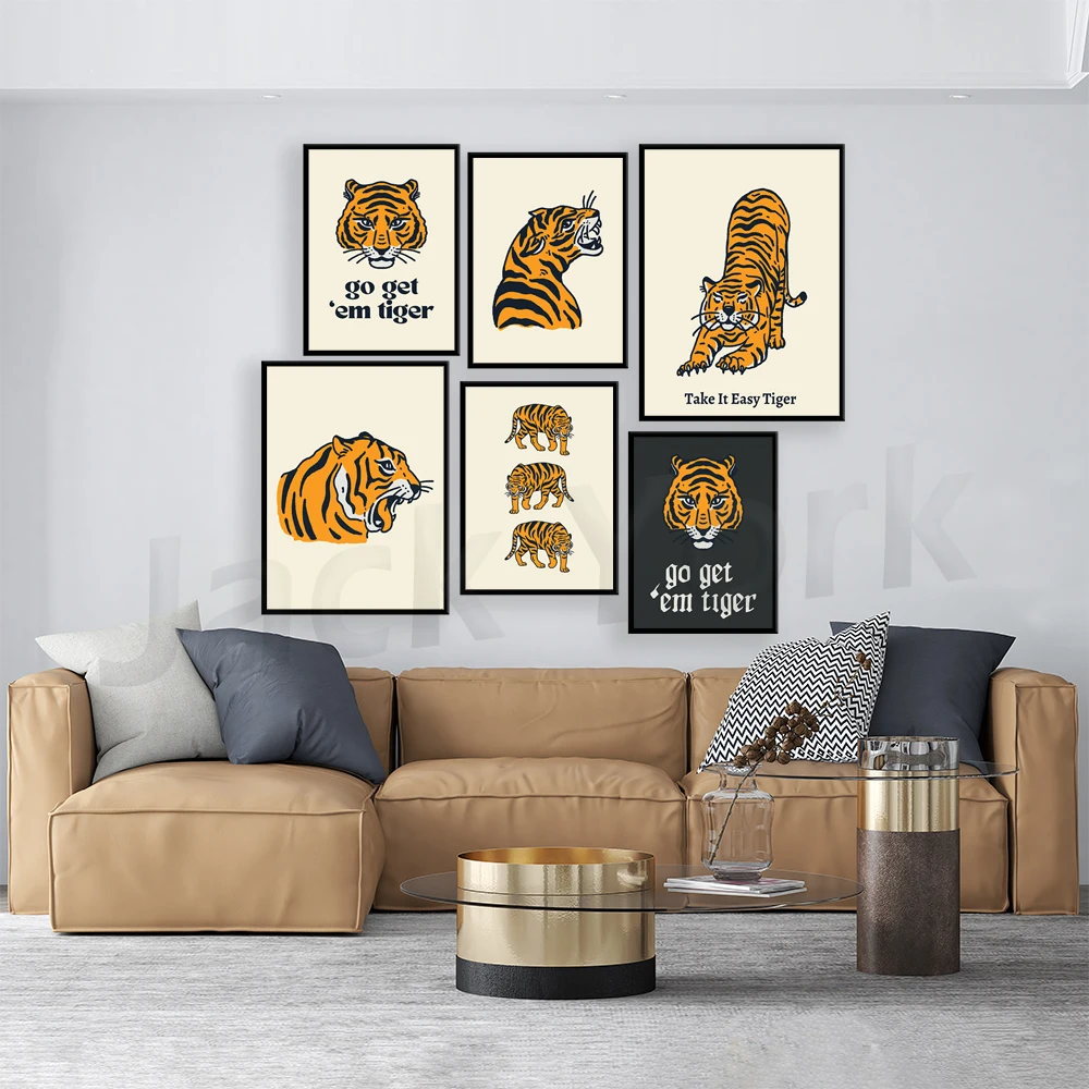 Go Get 'em Tiger Motivational Quote Print Gallery Wall 