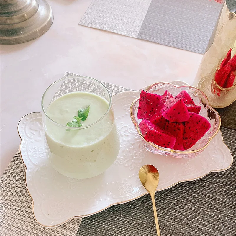 Glass Crystal Cups, Heat-Resistant, Large-Capacity Drinks, Soft Drinks, Sparkling Wine and Fruit Cups, Iced Coffee Cups