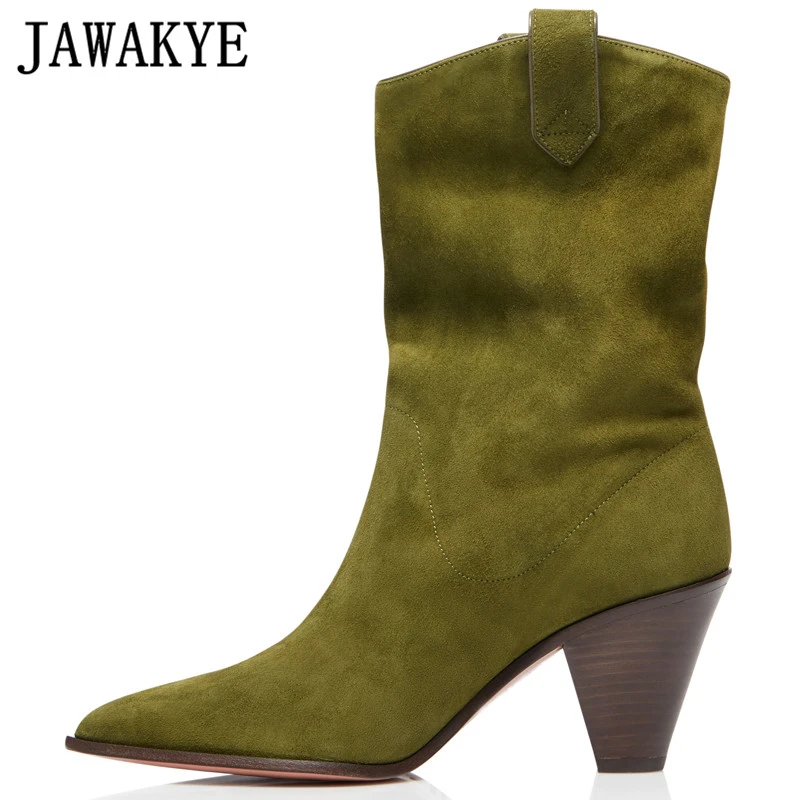 green suede chelsea boots womens
