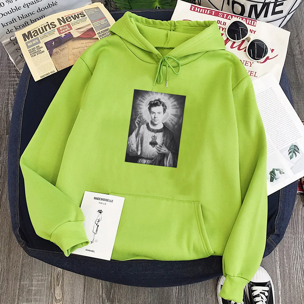 

Harry Styles Hoodies Womens Winter 2020 Kawaii Clothes Sweatshirts God Print Sweatshirt Women Korean Tops Pink
