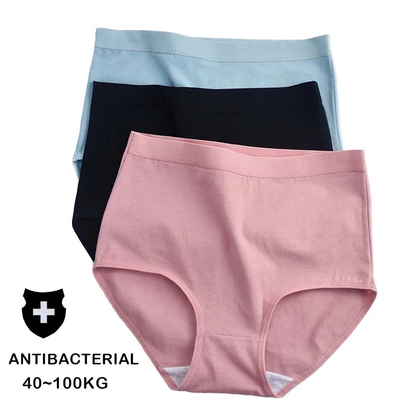 3 Pcs/set Women's Panties Plus Size High Waist Lingeries Ladies