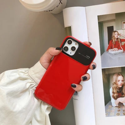 Красный From Jenny простая атмосфера для iPhone 11 Pro x xr xs max 6 6s 7 8 плюс Глянцевая твердая цветная защитный чехол для мобильного телефона жесткий чехол - Цвет: Красный
