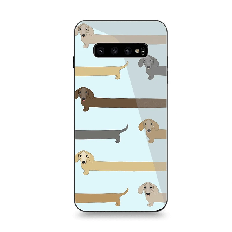 Чехол для телефона Стекло для samsung A70 A50 A30 A40 A20 A60 A10 S7 край S8 S9 S10 плюс Чехол Животные собаки такса