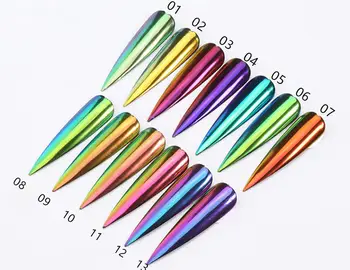 

Chameleon Nail Mirror Powder Super Chrome Color Shifting Powder Bright Fine Flash Phantom Mirror Factory Direct Supply