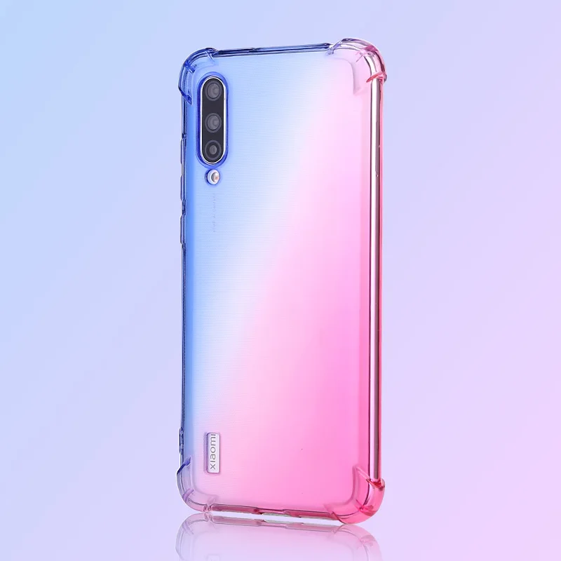 Gradient Transparent Case For Xiaomi Redmi 7 7A Note7 Mi 9 9t cc9 A2 A3 8 Lite Shockproof Cover On Redmi Note5 6 k20 Pro GO Para