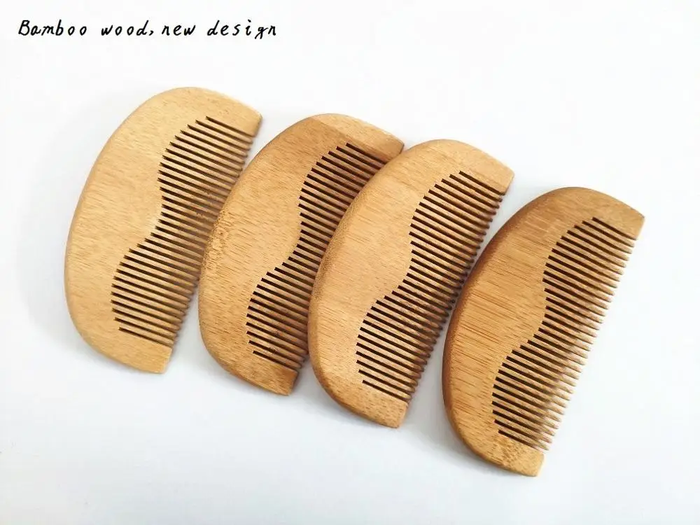 1 шт. стиль бамбуковый деревянный карманный гребень для бороды черный маленький персиковый деревянный гребень для волос гребень для макияжа инструмент для мужчин