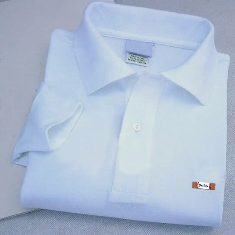 Хлопок, XS-4XL, высокое качество, мужские весенние и осенние рубашки поло с длинным рукавом, повседневные мужские рубашки поло с отворотом, модные мужские топы s - Color: White