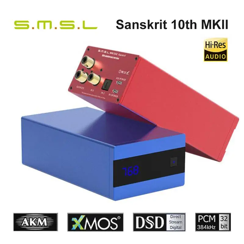 

SMSL Sanskrit 10th SK10 MKII AK4493 PCM384 DSD256 DSD XMOS Pre-out DAC Hifi Digital Decoder Support OTG USB with Remote Control