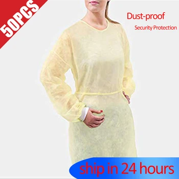 

50pcs/set Disposable Bandage Coveralls Surgical Gown Dust-proof Isolation Clothes Labour Suit Nonwoven Security Protection Cloth
